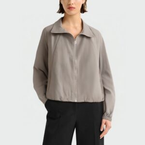 Lapel zipper casual women's jacket