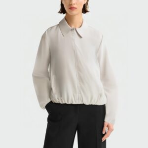 White lightweight zip-up women's jacket