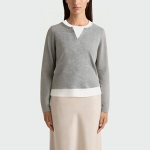 Fake two-piece splicing casual women's long-sleeved top