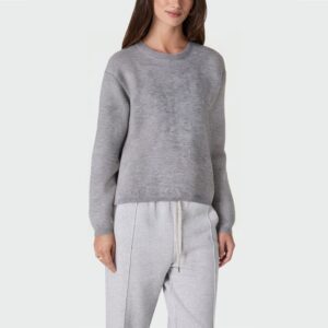 Loose grey dropped shoulder women's pullover