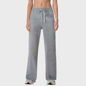 Grey comfortable high waist women's casual pants