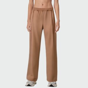 Casual elastic waist women's straight pants