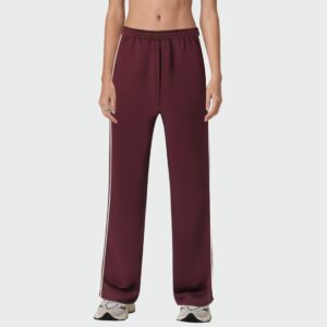 Vintage high waist lace striped women's pants