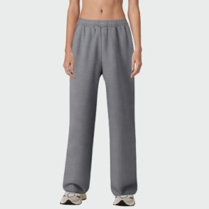 Gray high waist loose women's casual pants