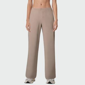 Vintage elastic waist wide leg women's trousers