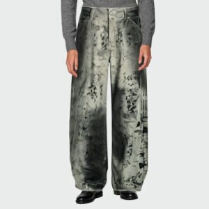 Fashion snake print mid-rise men's jeans