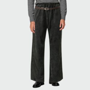 Black elastic waist men's casual trousers