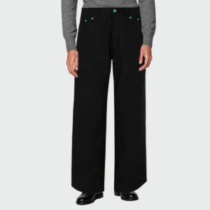 Stylish black straight-leg men's trousers