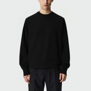 Black round neck loose men's long sleeve top