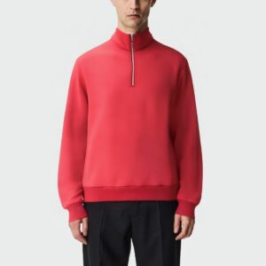 Men's stand collar quarter zip loose top