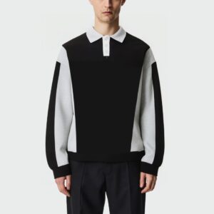 Two-tone stitching men's long-sleeved top