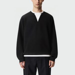 Men's fake two-piece long-sleeved pullover