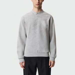 Simple grey men's long-sleeved pullover