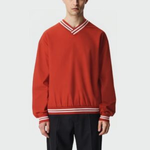 Fashion striped V-neck loose men's top